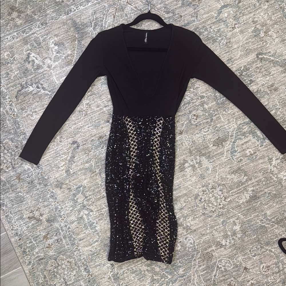 Elegant Black Sequin Dress